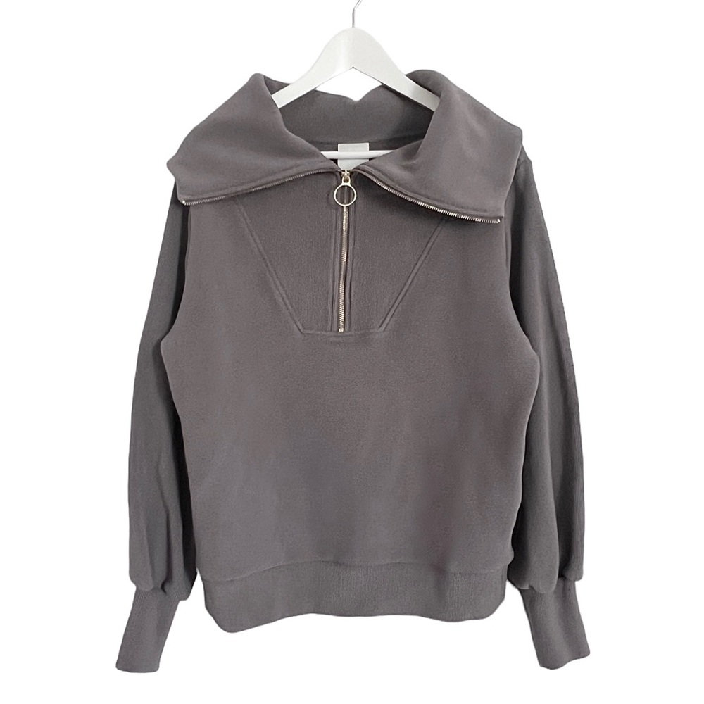 Varley Gray Half-Zip Sweater